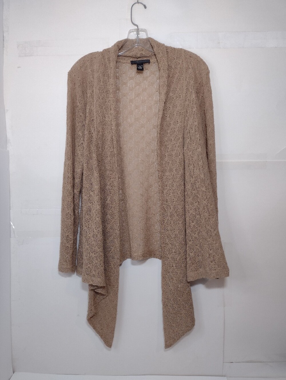 Cable & Gauge Women's Open-Front Beige Women's Sweater Cardigan  Open Front Size